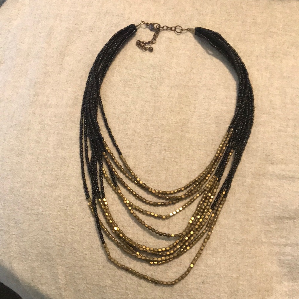 Black & gold beaded necklace